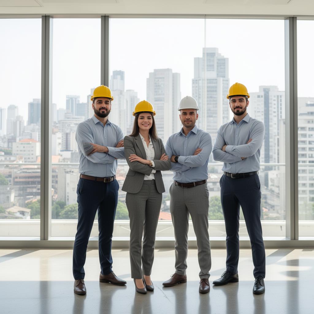 Equipe de engenheiros e arquitetos da ART Plano em São Paulo